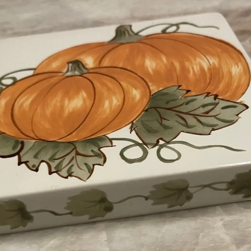 vintage Williams Sonoma handpainted Pumpkin trivet